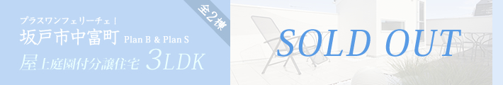 プラスワンフェリーチェ！坂戸市中富町 Plan B＆Plan S　屋上庭園付＜全2棟＞　